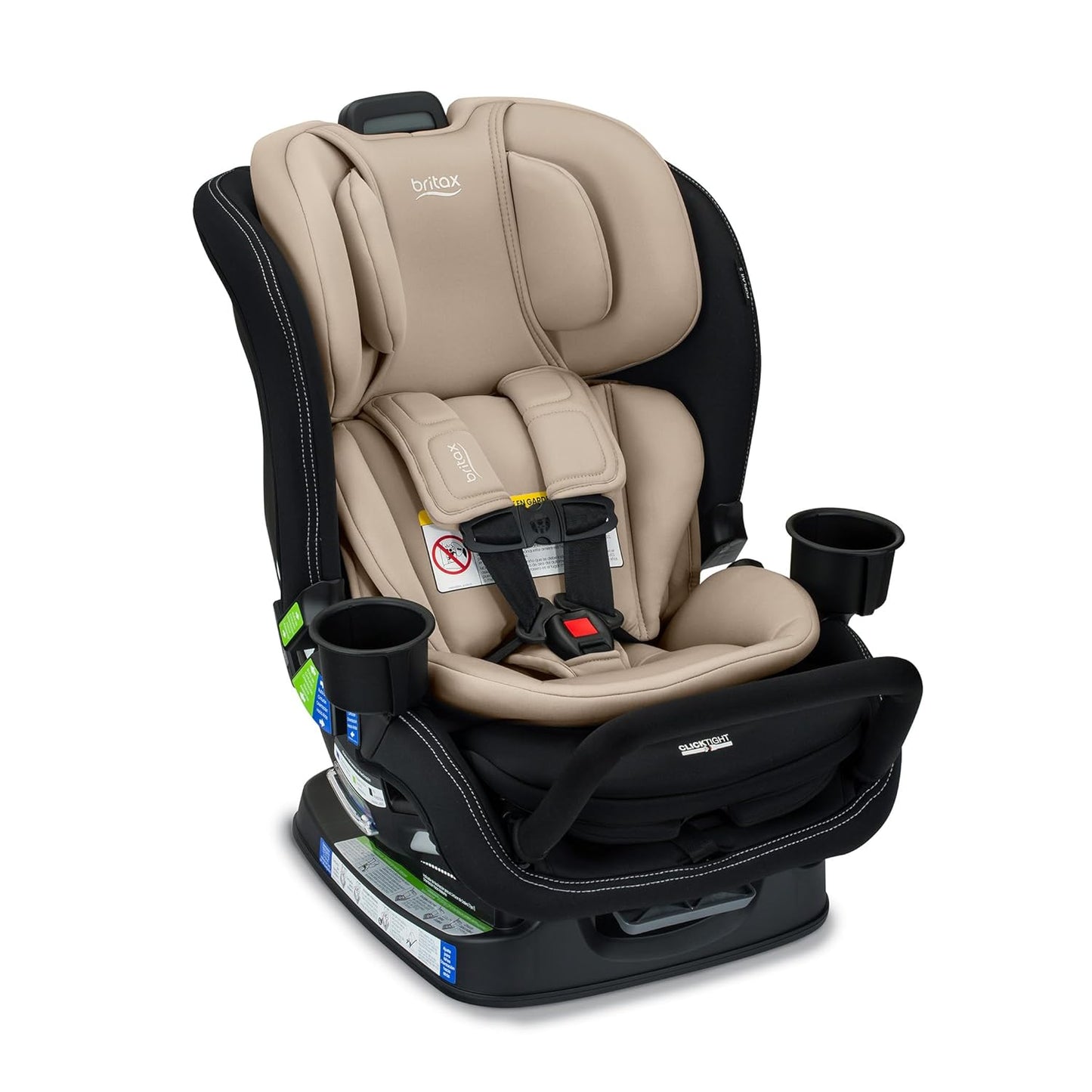 Britax Poplar S Convertible Car Seat, 2-in-1 Car Seat Extended Rear Facing, 17” Slim Car Seat Design with Fast & Easy ClickTight Installation, Anti-Rebound Bar & SafeWash Fabrics — Cowmooflage