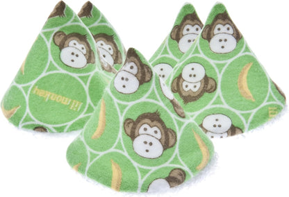 Beba Bean - Pee Pee Teepee for Baby Boy - Reusable & Washable Pee Shield for Diaper Changing - Baby Shower Gifts for Boys - Li’l Monkey Cotton Cloth - Laundry Bag - Set of 5 Covers