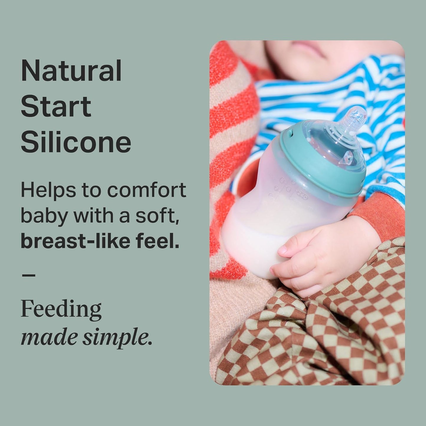 Tommee Tippee Silicone Coated Glass Baby Bottles for Feeding, 9 0z, Anti-Colic, 0+ Months, Slow Flow Breast-Like Nipple, Shatter-Proof Glass, BPA Free, Pack of 2