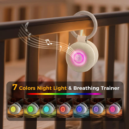 Portable Sound Machine - White Noise Sound Machine for Baby, Travel Donut Sound Machine for Sleep, 15 Soothing Sounds & 7 Colors Night Light, Breathing, Baby Shusher, Registry Gift, Pink