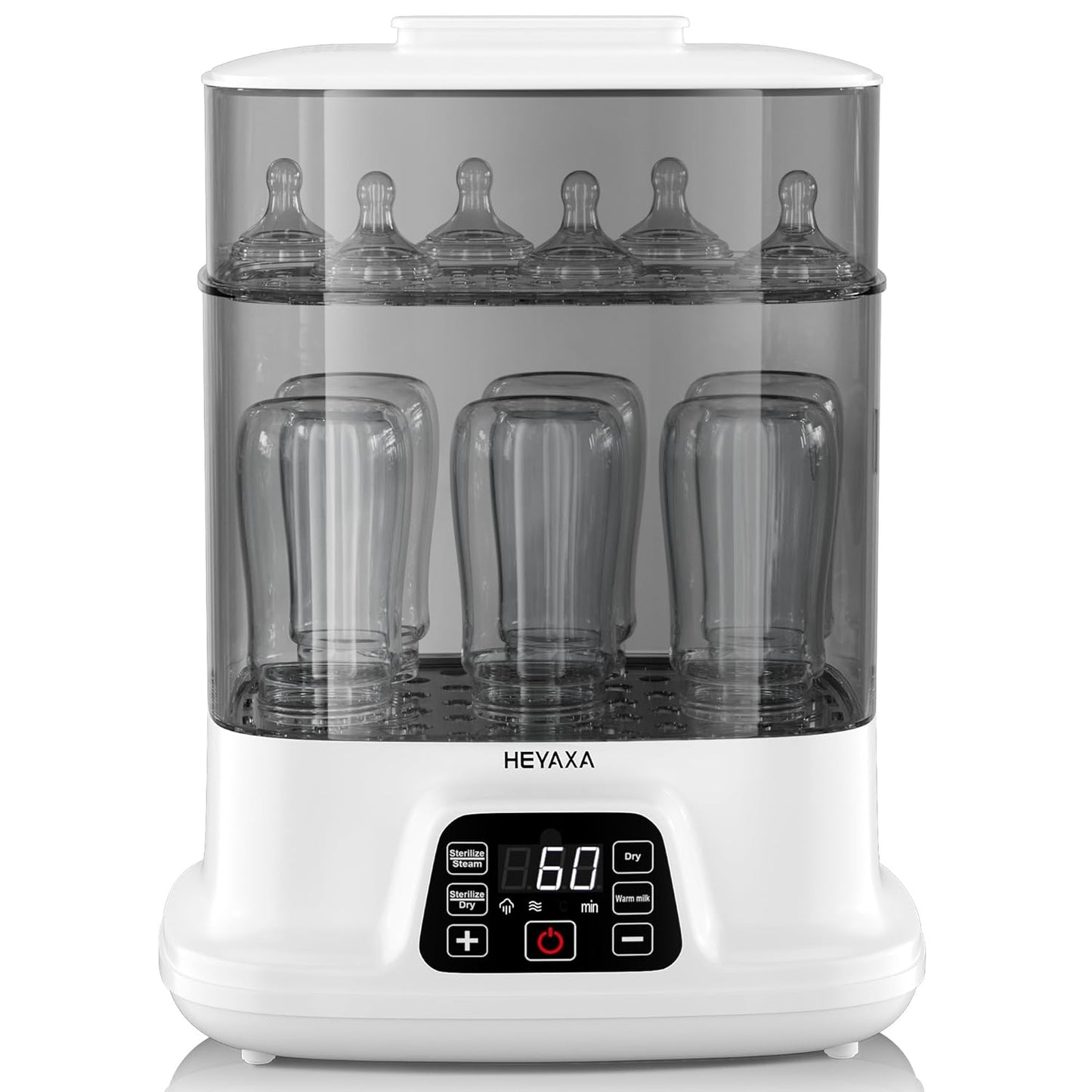 HEYAXA Baby Bottle Steri-lizer and Dryer, 10 Bottles Large Capacity, 4 in 1 Electric Steamer and Dryer for All Bottles, Parts & Baby Essentials, Touch Screen and Auto-Off