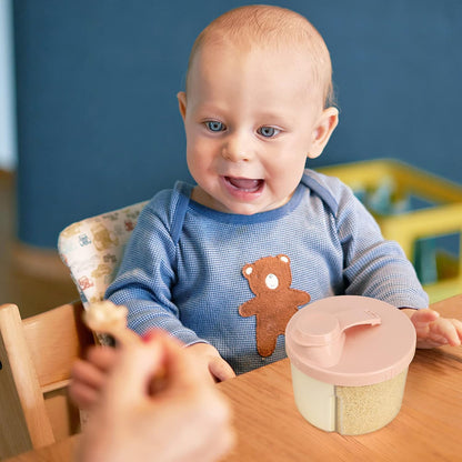 Accmor Baby Formula Dispenser On The Go, Non-Spill Rotating Four-Compartment Formula Container to Go, Milk Powder Kids Snack Container for Infant Toddler Travel Outdoor, Blue