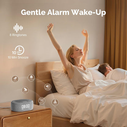 1Mii White Noise Sound Machine with Alarm Clock, Sound Machine for Sleep for Adults Baby, 30 Soothing Sounds, Smart App Controlled, Dimmable 7-Color Night Light, Sleeping Timer, 30 Volume Levels