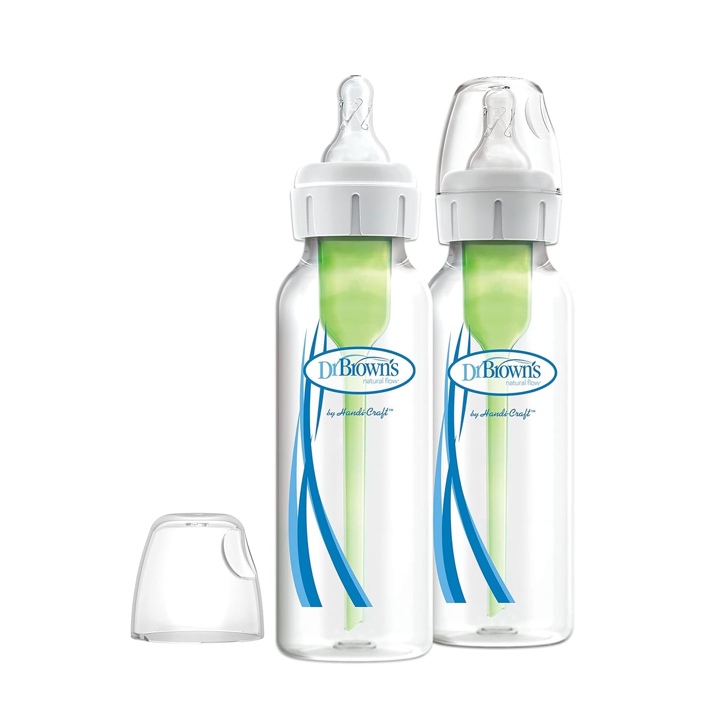 Dr. Brown’s Anti-Colic Options+ Narrow Baby Bottles, 0m+ Level 1 Nipple - Baby Bottle to Reduce Colic (3 Pack), Purple 8 oz
