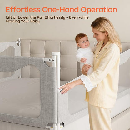 colorfarm King Size Toddler Bed Rail 3 Pack Bed Rails Guard with Safety Lock - Adjustable Bedrails Bed Fence for Infant Baby Toddlers Child (78.7x78.7x74.8)
