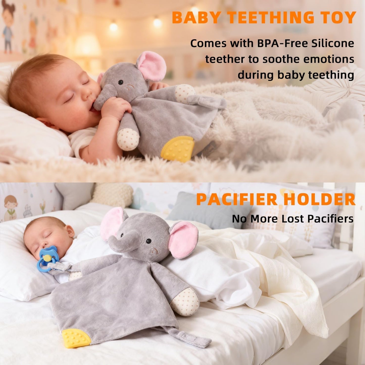 BEREST Unicorn Baby Sleep Soother 4-in-1 Sound Machine with Heartbeat & White Noise|Security Blanket & Pacifier Holder|Soothing Plush Toy for Newborns|Perfect Baby Registry Essential