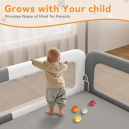 Bed Rail for Toddlers: Foldable & Stable - 78.74 x 78.74 x 59.06 Designed for Queen Size Beds - Bed Rail Guard with Steady U-Shape Base for Toddlers, Baby, Kids