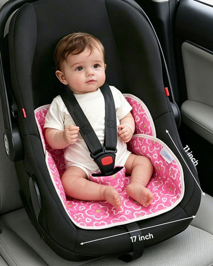 2 Pack Waterproof Baby Piddle Pads Carseat Potty Training Car Seat Protector, Waterproof Infant Car Seat Liner Cover to Prevent Pee, Leakproof and Washable (Red Flower)