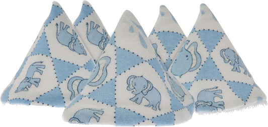 Washable Cotton Pee-Pee Teepees That Shield Baby Boys Pee During Diaper Changes. Makes a Great add-on Gift for a Baby Shower Thanks to its Fun, Gift-Ready Store Packaging. 5 Pack. Elephant