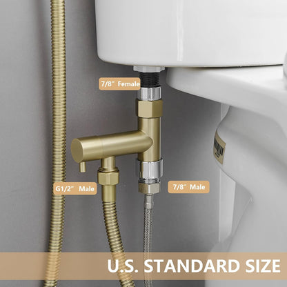 Handheld Bidet Sprayer for Toilet, All Brass Bathroom Toilet Sprayer Bidet Attachment Set, Baby Cloth Diaper Spraying Kit for Pet Bathing and Feminine Care, Brushed Nickel