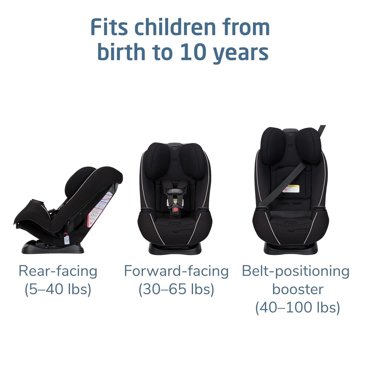 Maxi-Cosi Pria Max 3-in-1 Convertible Car Seat, Infant to Toddler Car Seat, ClipQuick Magnetic Chest Clip, Quick-Install Latch, Machine-Washable Cover, 5-100 lbs, Oyster Shell