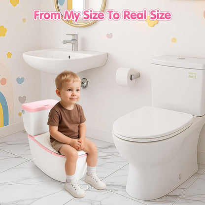TOSGN 3-in-1 Toddler Potty Training Toilet, for Ages 6 Months+, Realistic Potty Training Seat with Flushing Sound, Wipes Storage, Toilet Paper Holder
