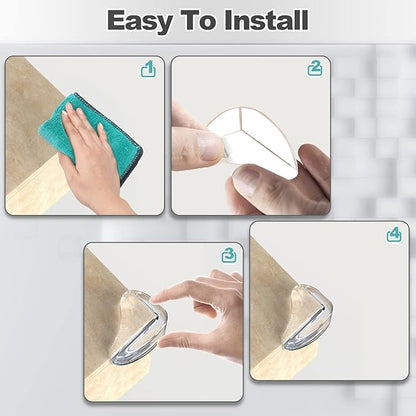 12 Pack Corner Protector Baby Clear Corner Guards Sharp Corner Cover Bumper Stop Head Injuries Tables, Furniture & Sharp Corners Baby Proofing