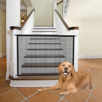 Dog Gate for Stairs Pet Gates for The House: Dogs Screen Mesh Gate for Doorways Stairways Indoor 29 inch Tall, 45 inch Wide, Fits Openings 40'' to 43'' Wide
