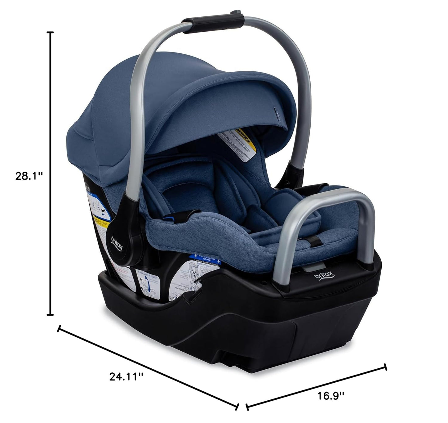 Britax Willow SC Infant Car Seat, Rear Facing Car Seat with Alpine Base, ClickTight Technology, RightSize System, Pindot Stone