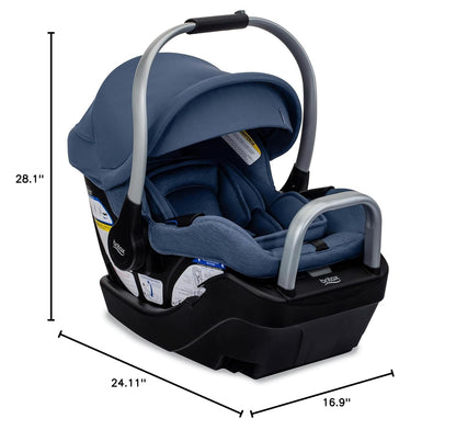 Britax Willow SC Infant Car Seat, Rear Facing Car Seat with Alpine Base, ClickTight Technology, RightSize System, Pindot Stone