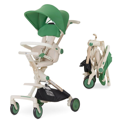 Evolur Velo Rider Travel Stroller – Compact, Lightweight Umbrella Stroller for Toddlers 6–36 Months, One-Hand Fold, Footrest, Rear Platform, 5-Point Harness, Portable & Travel-Friendly