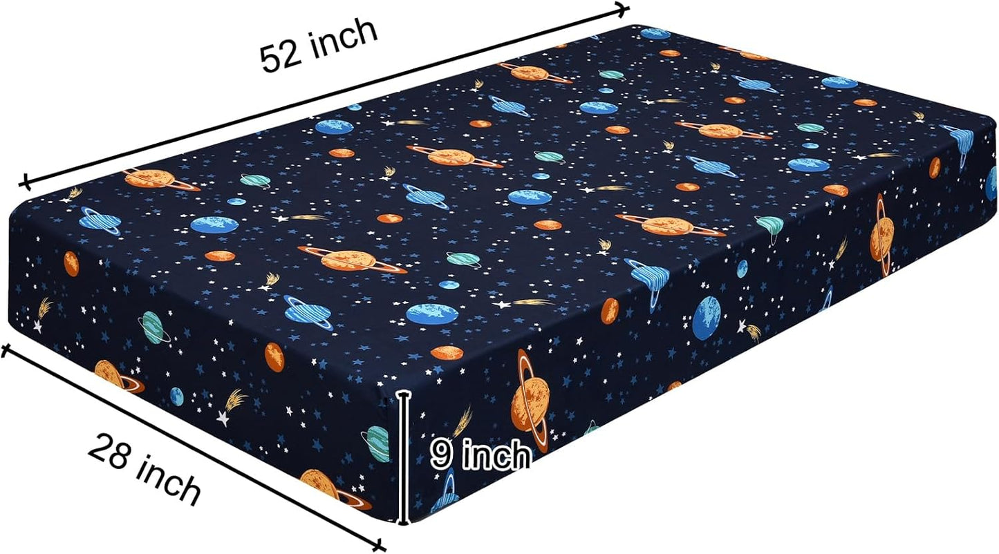 PHF 3 Pack Soft Mini Crib Sheets, Floral & Animal Pack N Play Sheets for Baby Boys Girls, No Slip Universal Fit for Pack N Play, Playard, Portable and Mini Crib Mattresses,Floral & Animal