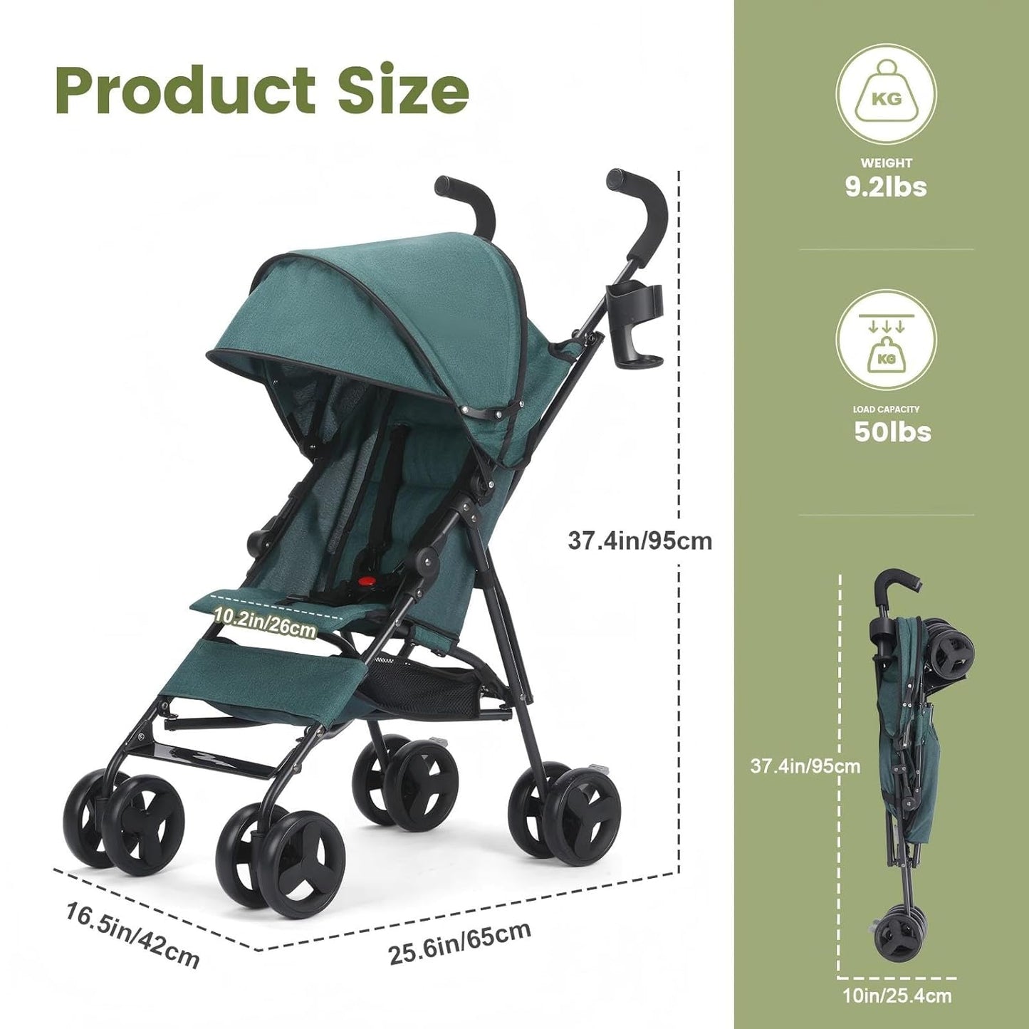 6-36M Baby Stroller, Umbrella Stroller with Foldable Pushchair with Adjustable Canopy, Folding Infant Newborn Pram Stroller with Storage Basket, Cup Holder, Suspension Wheels for Infants (Dark Grey)