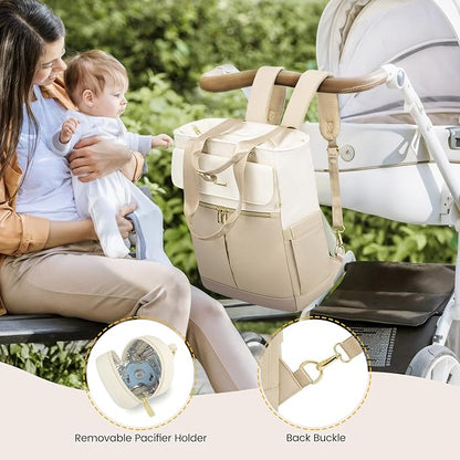 LOVEVOOK Diaper Bag Backpack,Diaper Tote Bag with Insulated Pockets,Baby Bag for Girl Boy with Changing Pad,Large Baby Diaper Bag with Pacifier Case,Anti-Theft Travel Backpack for Women