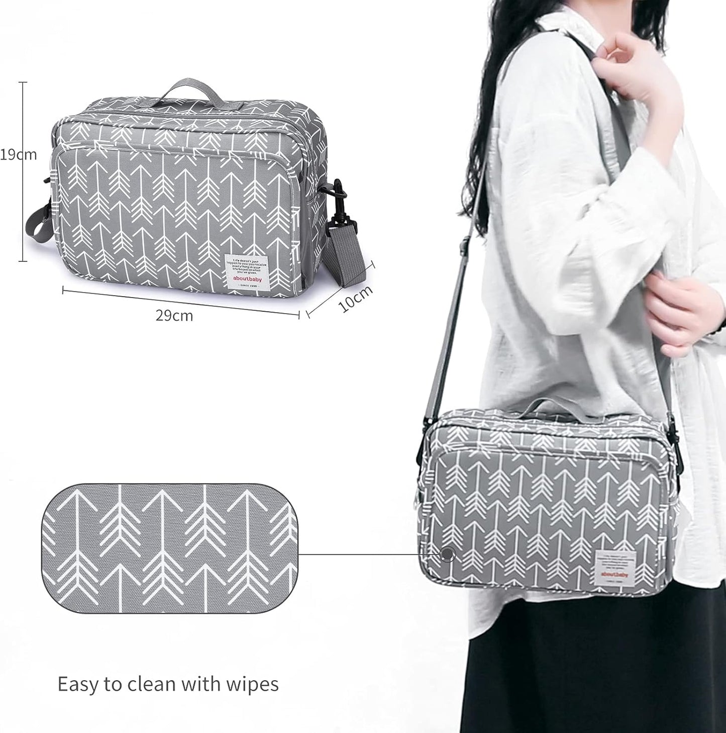 GOGOSO Baby Stroller Organizer Bag with Insulated Pocket, Universal Fit Most Strollers, Space for Diapers, Wipes & Toys, Flowers