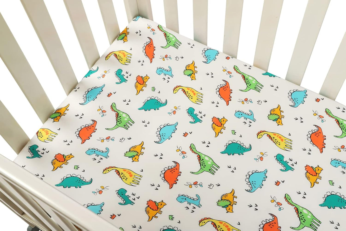 Onacosht Pack and Play Sheets 3 Pack for Baby Boy, Stretchy Jersey Knitted Portable Mini Crib Sheets Playard Mattress Cover, Woodland Animal Elephant Fox Lion Bear Giraffe Zebra Printing