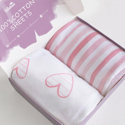 Bassinet Sheets Fit for Simmons Kids By The Bed City Sleeper Bassinet(Twins), Moses Basket and Hospital Bassinet, 100% Cotton, 2 Pack, Gray and White Print - Colors B
