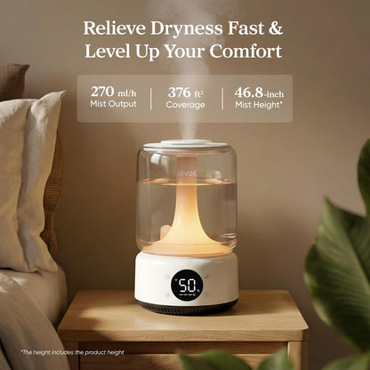 LEVOIT Dual 200S Smart Humidifiers for Bedroom, Top Fill, Customize Humidity for Home, Baby Nursery & Plants with Humidistat, Essential Oil Diffuser, Schedule, Timer, APP & Voice Control, 3L, Blue