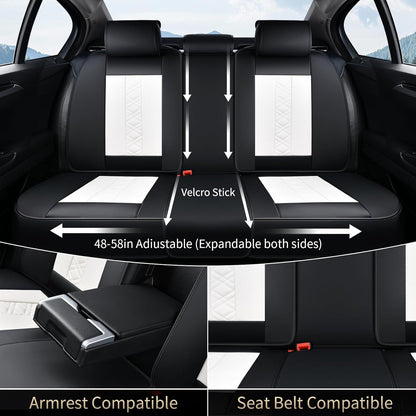 FLORICH Car Seat Covers Full Set, Automotive Seat Covers, Black Car Seat Cover, Waterproof Seat Protectors Universal fit for Car Truck Van SUV - Black