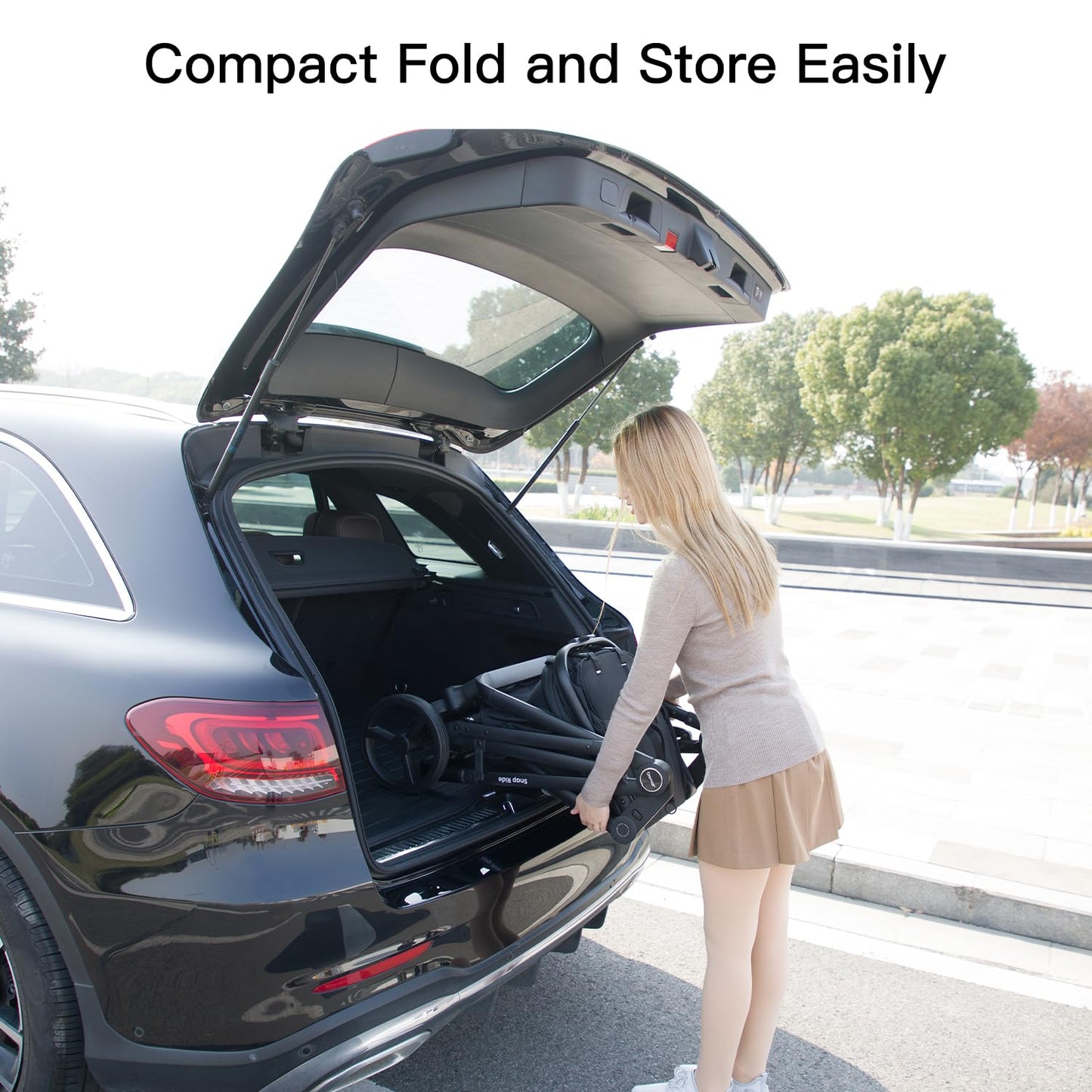 Gromast 3-in-1 Baby Stroller, Convertible Stroller for Newborn Infant Toddler with Reversible Seat, UPF 50+ Canopy & Cup Holder - Black