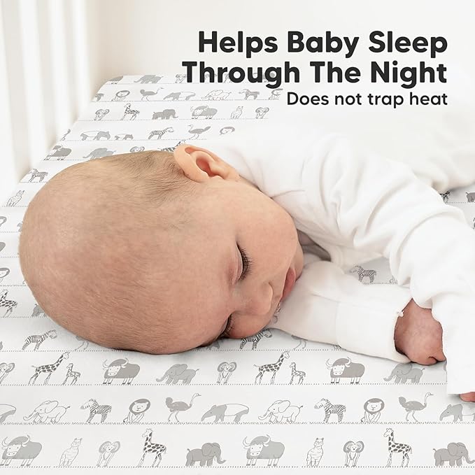 KeaBabies 2-Pack Organic Crib Sheets for Boys, Girls - 52x28 Fitted Crib Mattress Sheet Neutral, Breathable Jersey Cotton Cover for Baby Bed, Toddler Mattress, Soft & Cute Prints (Savannah)