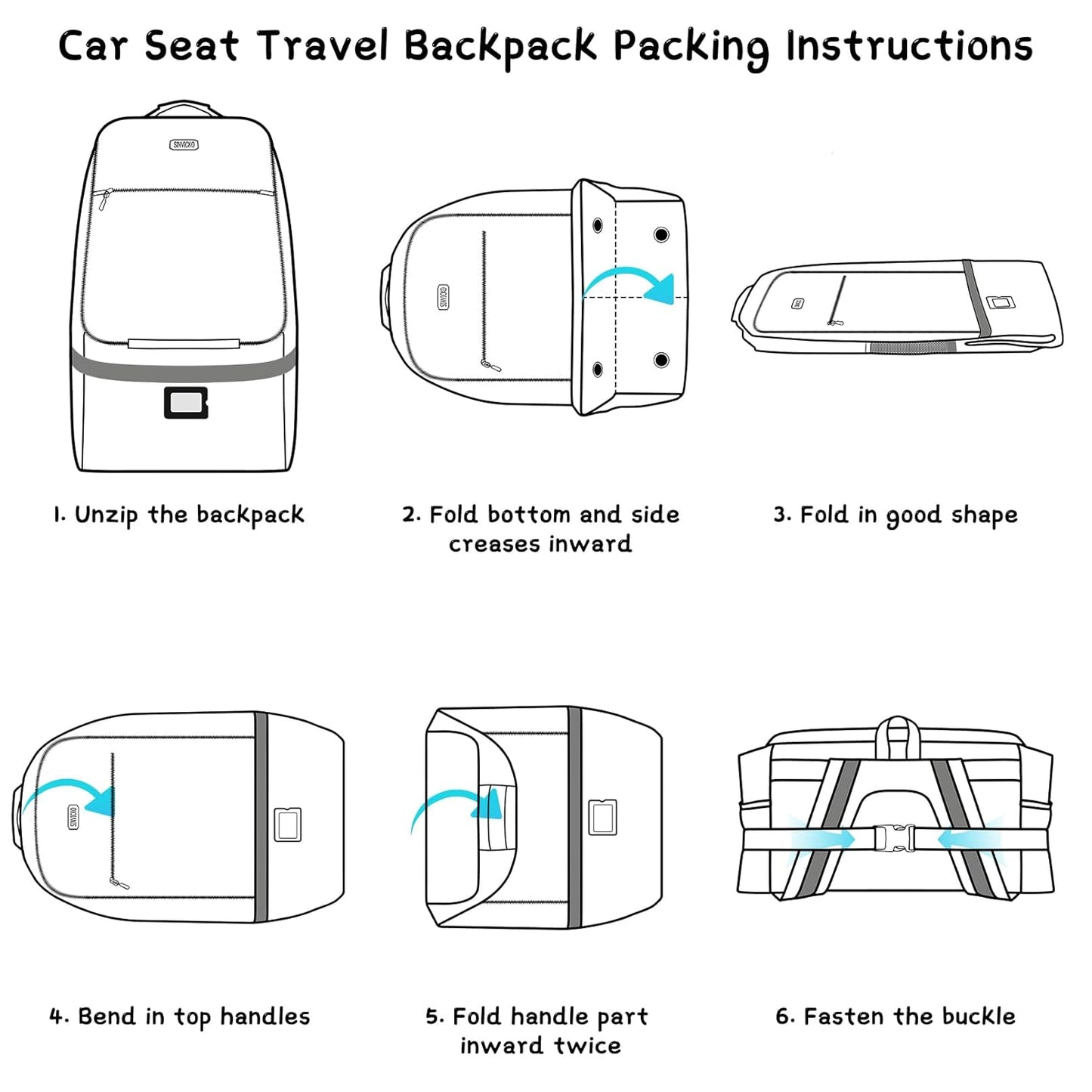 Car Seat Travel Bag,Padded Car Seats Backpack with Steel Cable Handle and Reflective Stripes, Large Durable Carseat Carrier Bag,Airport Gate Check Bag,Infant Seat Travel Bag with Shoulder Strap,Black