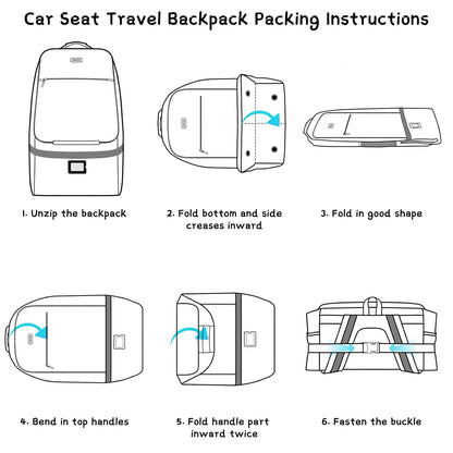 Car Seat Travel Bag,Padded Car Seats Backpack with Steel Cable Handle and Reflective Stripes, Large Durable Carseat Carrier Bag,Airport Gate Check Bag,Infant Seat Travel Bag with Shoulder Strap,Black