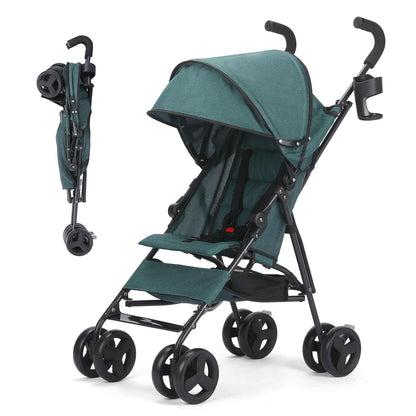 6-36M Baby Stroller, Umbrella Stroller with Foldable Pushchair with Adjustable Canopy, Folding Infant Newborn Pram Stroller with Storage Basket, Cup Holder, Suspension Wheels for Infants (Dark Grey)