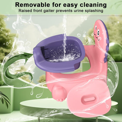 Potty Training Toilet, Toddler Potty Training Seat Baby Potty Chair, Dinosaur Toilet Potty Seat for Boys Girls Kids Toddlers, Portable Travel Potty with lid,Urinal, Splash Guard, Non-Slip Pad(Blue)