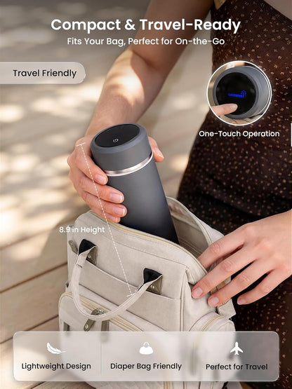 Grownsy Portable Baby Formula Bottle Maker, Rapid Cooling in 3 Min, Pure Physical Cooling, No Power Needed, Smart Color Temp Display, Travel & Night Feeding Essential, Includes Formula Dispenser,Green