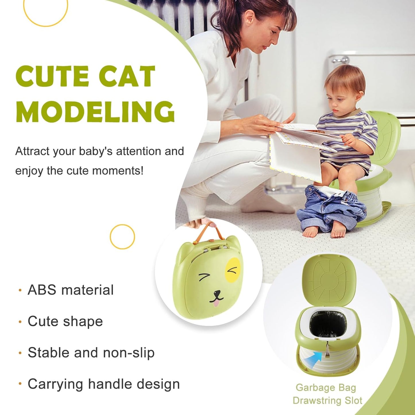 Travel Potty for Toddler Portable Foldable Potty Training Toilet for Boys Girls Baby Kids Children Indoor Outdoor,Pink