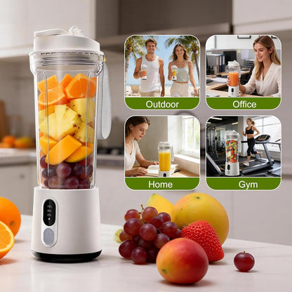 Portable Blender for Smoothies Electric Juicer - Freshly Juices Milk shakes and Baby food Small Portable Blender with 300W Motor Mini Mixer with Extra Lid Suitable for Outdoor Sports Travel