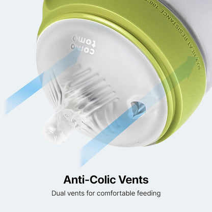Comotomo Silicone Replacement Nipples for Baby Bottle Gen 2 (2026 Release) - Soft, Silicone Nipples with Dual Anti-Colic Vents Designed for Natural Latch (Pack of 2), Fast Flow (6+ Months)