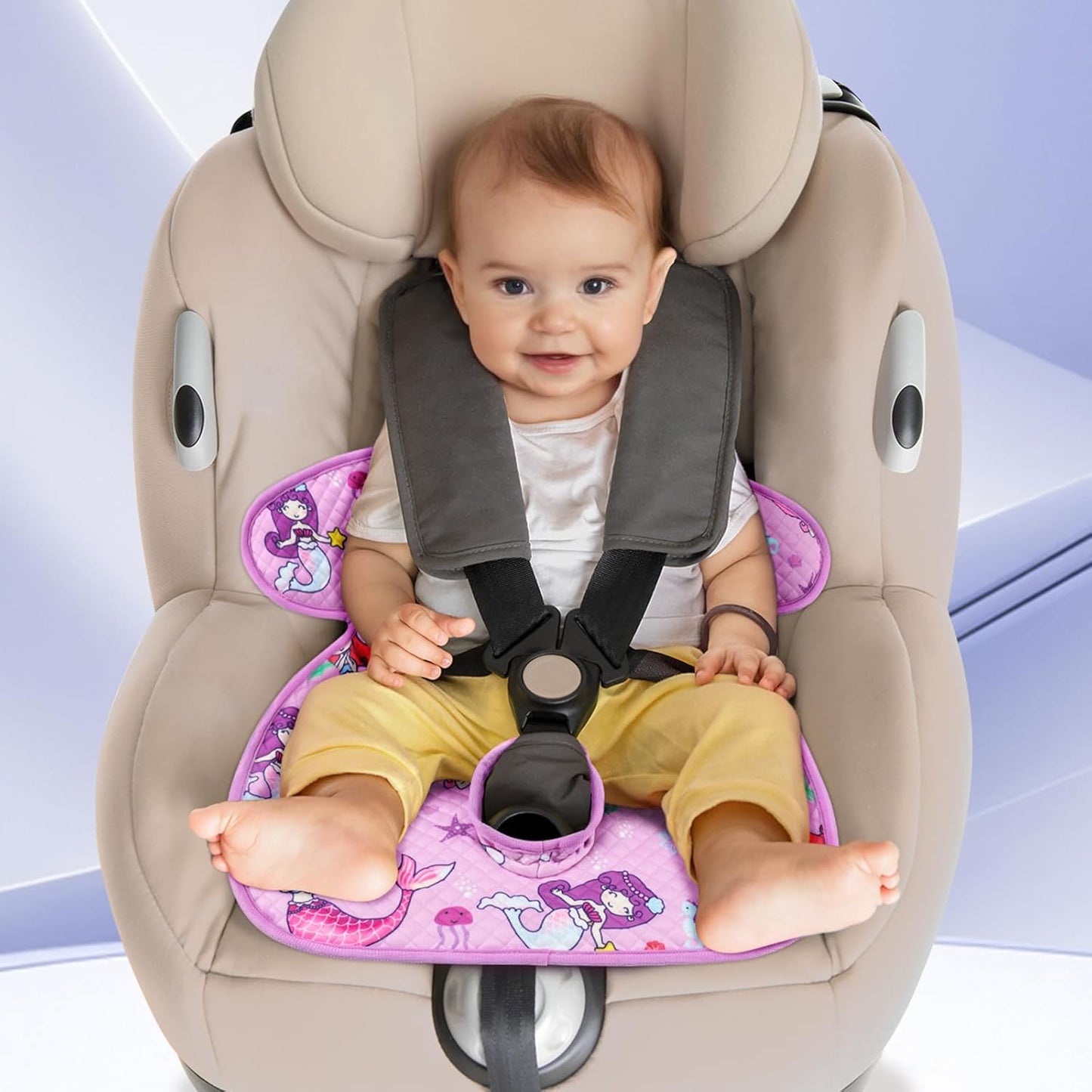 INFANZIA Dry Seat, Car Seat Protector Waterproof Carseat Liner Potty Training Toddlers, Baby and Infants, Piddle Pad for Carseats Strollers (Grey, 1 Pack