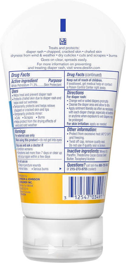 Desitin Multipurpose Adult & Baby Healing Ointment Tube with Petroleum Jelly for Treatment & Relief of Diaper Rash, Dry Skin, Chafing, & Minor Burns for Infants and Kids, FSA/HSA Eligible, 3.5 oz