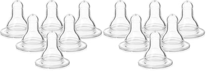 Evenflo Feeding Classic BPA-Free Silicone Fast Flow Nipples - 8 Months+, 6 Pack,Clear,6 Count (Pack of 1)