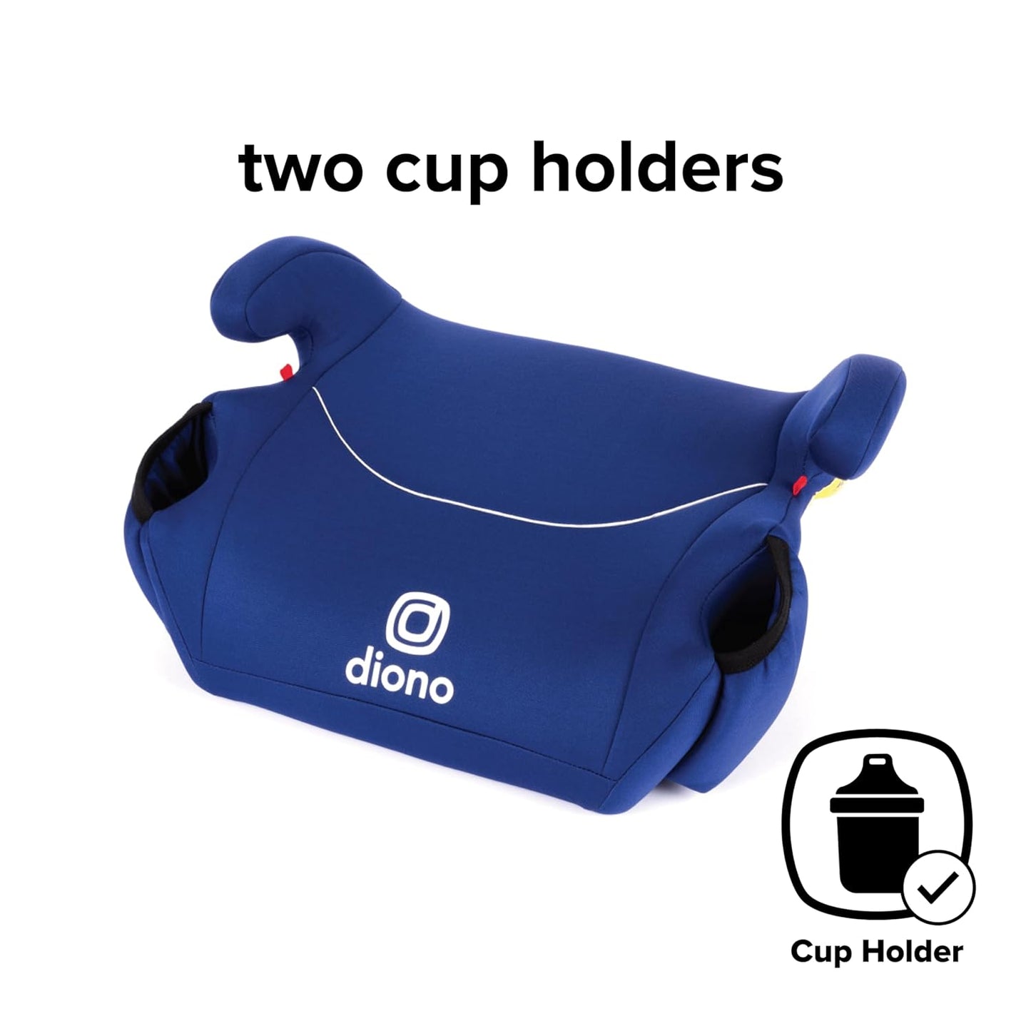 Diono Solana, No Latch, Single Backless Booster Car Seat, Lightweight, Machine Washable Covers, Cup Holders, Blue