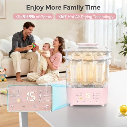 Bottle Sterilizer and Dryer, All-in-One Electric Steam Sterilizer Bottle Sanitizer for Baby Bottles, Pump Parts Accessories Newborn Essential (Blue)