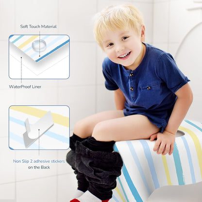 30 Pack Toilet Seat Covers Disposable, Large Waterproof Potty Covers for Toddlers, Kids, and Adults, Individually Wrapped for Travel, Toddler Potty Training for Public Restroom, Airplane, Trip