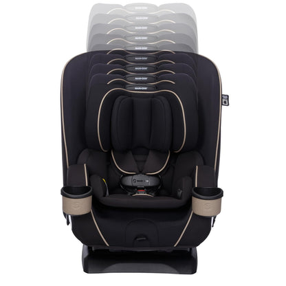 Maxi-Cosi Kani 4-in-1 Infant Kids Convertible Car Seat, Rear-Facing, Forward-Facing, Booster, Slim 3-Across Fit, Magnetic Buckle, 5-Position Recline, Fits 5-100 lbs, 19-57 in, Caspian Caviar