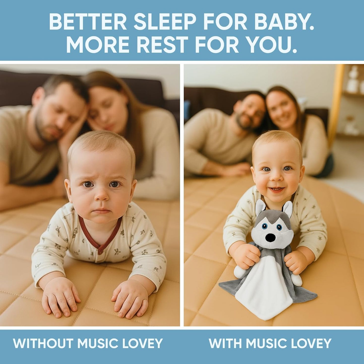Love By Emi 4 in 1 Baby Lullaby Sleep Soother Toy - Stuffed Animal Sound Machine & Pacifier Holder | Heartbeat White Noise & Music | Plush White Tiger Lovey Sleep Aid Security Blanket (0-3 Years)