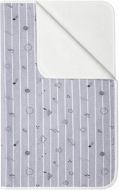 Baby Waterproof Bed Pad Washable Mattress Pad Reusable Underpads Bed Wetting Incontinence Cover for Baby Toddler Children and Adults-Gray Sky