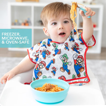 Bumkins Baby Bowl, Silicone Suction, for Babies, Toddlers and Kids, Baby Led Weaning, Feeding Essentials, Platinum Silicone, Non Skid Sticky Bottom, Supplies for Children Ages 6 Months Up, Gray
