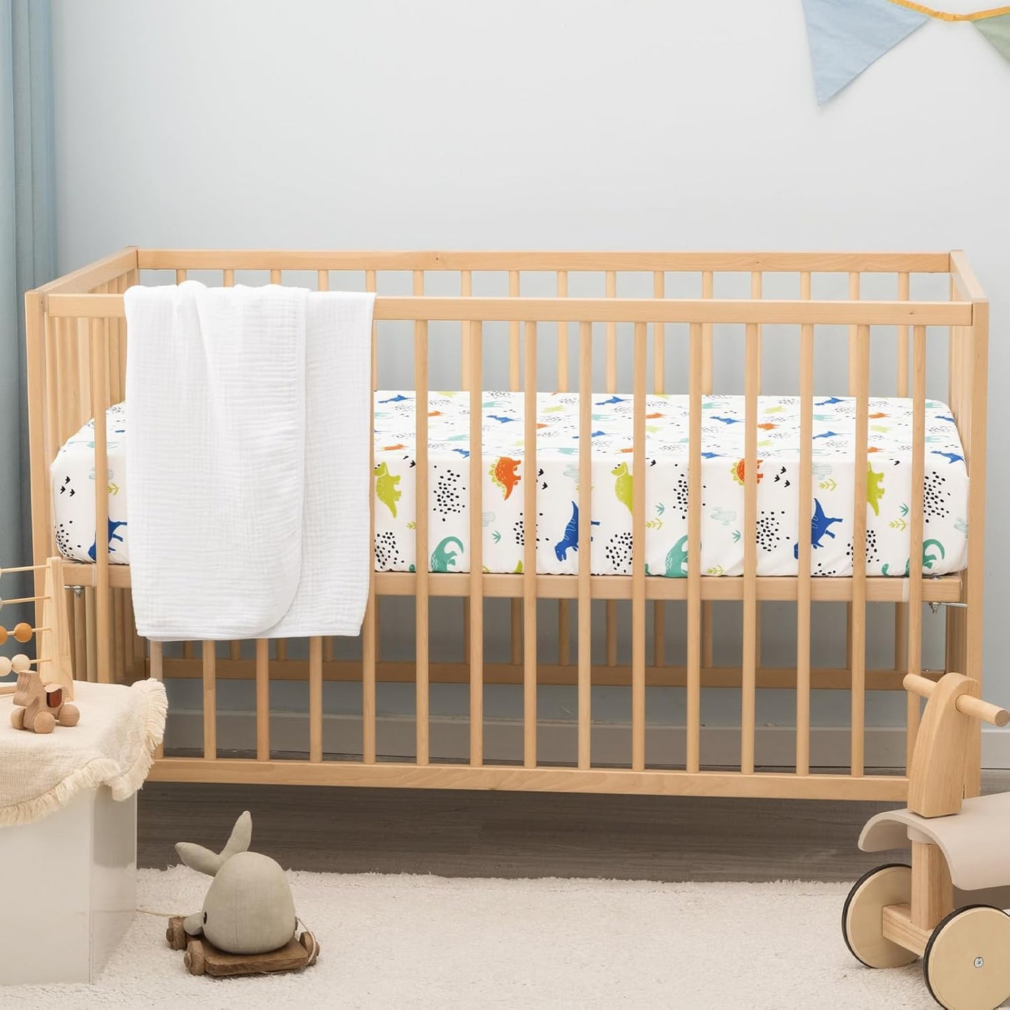 PHF 3 Pack Soft Mini Crib Sheets, Floral & Animal Pack N Play Sheets for Baby Boys Girls, No Slip Universal Fit for Pack N Play, Playard, Portable and Mini Crib Mattresses,Floral & Animal